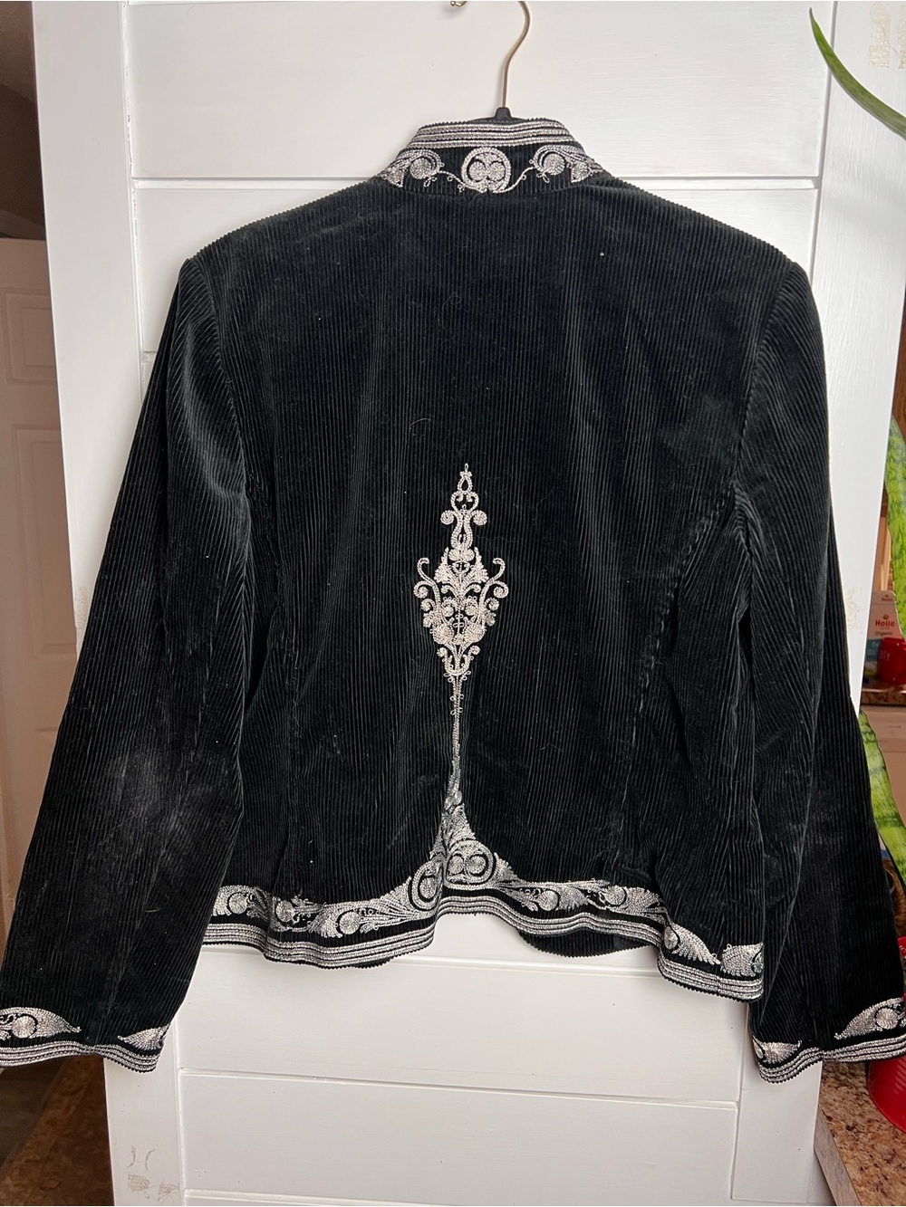 Chico's Black Velvet Jacket with Silver Embroidery - Picture 7 of 7